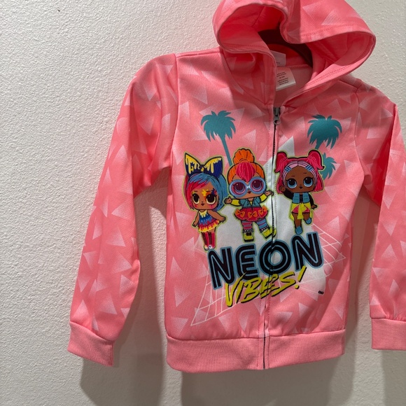LOL surprise neon vibes girls zip up sweater size 7 - Picture 2 of 8